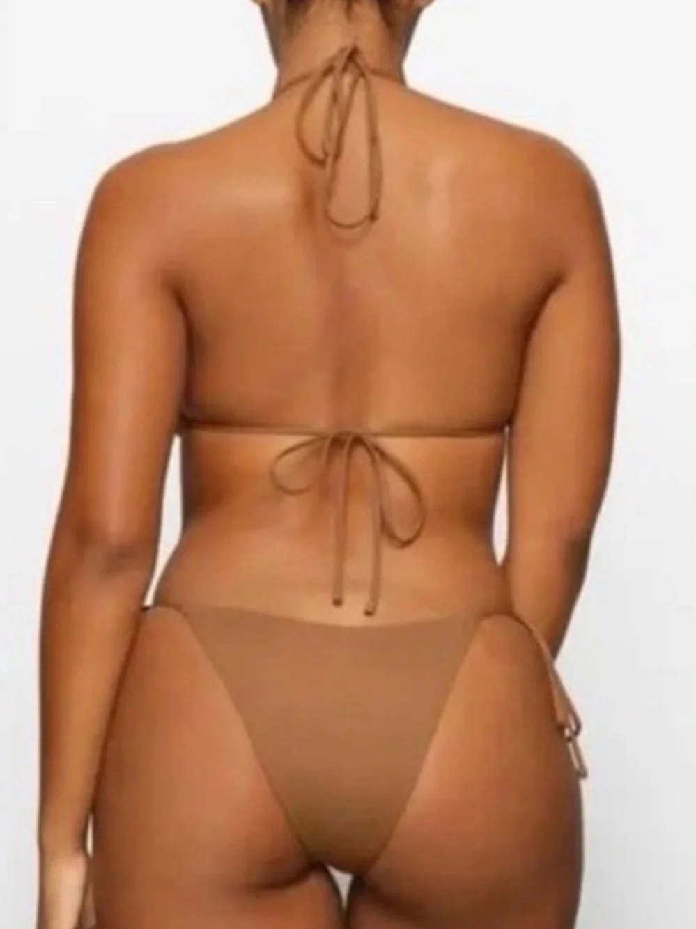 SKIMS Lace-up Monokini Brown One Piece Swimsuit, Size Large, NWT